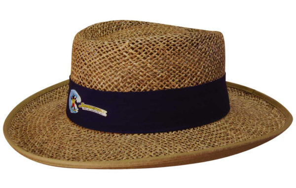 Straw Sports Hat w/- Material Under Brim