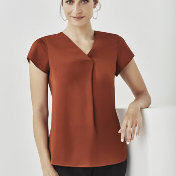 Kayla V-Neck Pleat Blouse