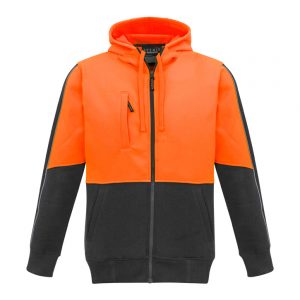 Unisex Hi Vis Full Zip Hoodie