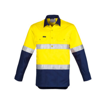 Mens Hi Vis Closed Front L/S Shirt – Hoop Taped