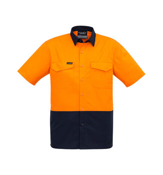 Mens Rugged Cooling Hi Vis Spliced S/S Shirt