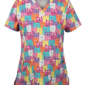 Ladies Scrub Top Printed